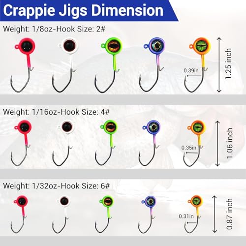 Big Eyes Crappie Jig Heads (1/32oz)