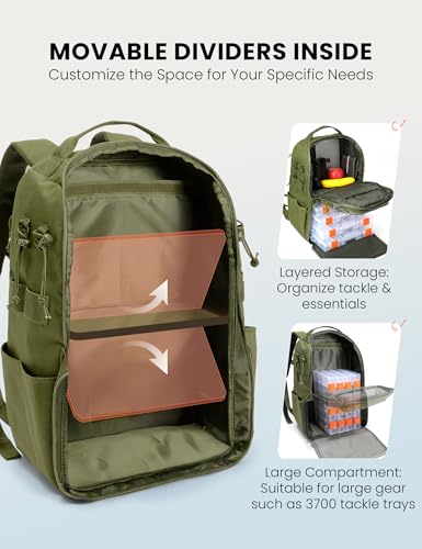 Tackle Backpack Fishing Bags with Rod Holder