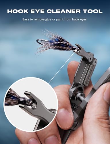 4-in-1 Fishing Line Cutter, Fly Fishing Nippers with Split Ring Opener and Knot Tying Tool Accessories, Stainless Steel Braided Line Scissors Clippers for Mono and Fluoro Lines-Black (Black / 4-in-1)