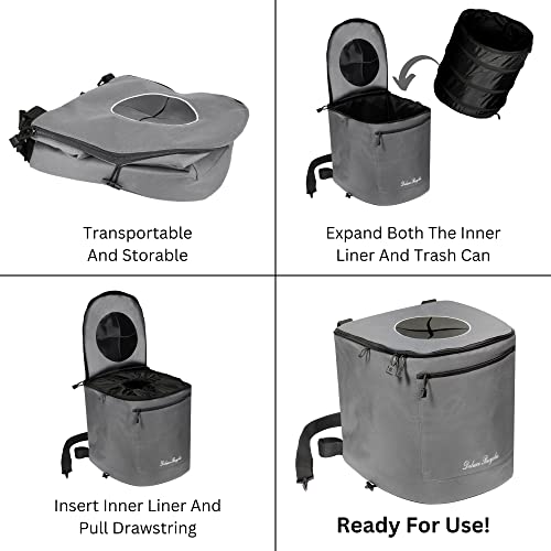 Portable Trash Can for Boating and Camping (Grey)