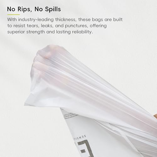 21 Gallon / 50-90 Liter, 60 Count Drawstring Trash Bags, Extra-Strong Garbage Bags, Lavender Scent with Continuous Odor Control, Easy-Dispense Roll for Kitchen and Household Use, Code G, White (60 Count (Pack of 1) / 21 Gallon Bags/Code G (Lavender))