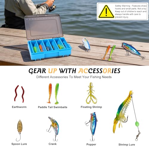 Fishing Tackle Kit Gifts for Men Unique (Blue)