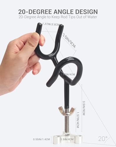 8 Pack Sure Grip Fishing Rod Holder for Boat (Black-8 Pack)