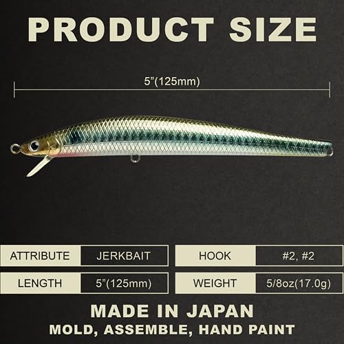 FlashMinnow 125 YAWARA Saltwater Fishing Lure (With Scale / 7357 Anchovy Venus / 125FW)