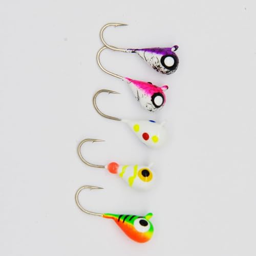 Ice Fishing Jig Set (5-Piece Variety / 4MM, 1/25 OZ)