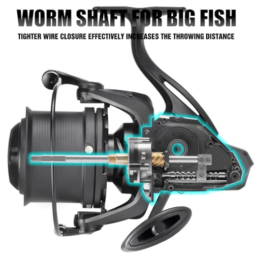 Heavy Duty Spinning Reel Metal Body with CNC Machined Spool 55LB Max Drag 6
