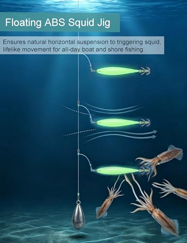 Luminous Squid Jig Saltwater Squid Lure 5pcs