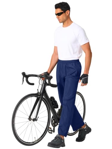 Mens Waterproof Pants Rain Over Pant (40W x 30L / Navy Blue)