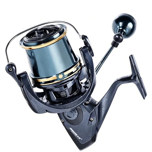 Heavy Duty Spinning Reel Metal Body with CNC Machined Spool 55LB Max Drag 10+1 BB Ultra Smooth 4.1 (BOKOF12000 / Large)