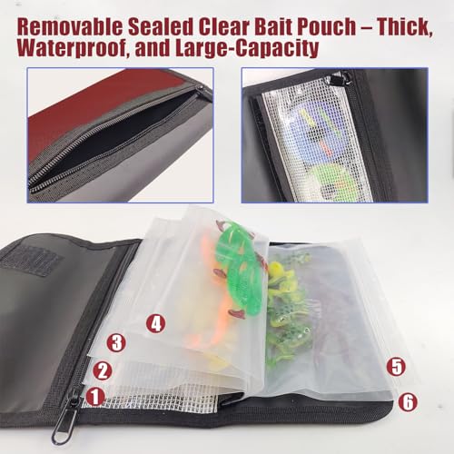 Soft Lure Storage Binder Bait Organizer (M:Dark Red)