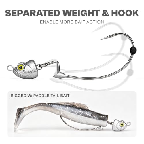 Fish Eye Swimbait Jig Heads (Chartreuse 15pcs / 1/4)