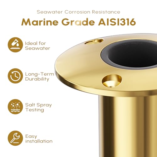 90 Degree Fishing Rod Holder 2 Pack (90 Degree - PVD Gold)