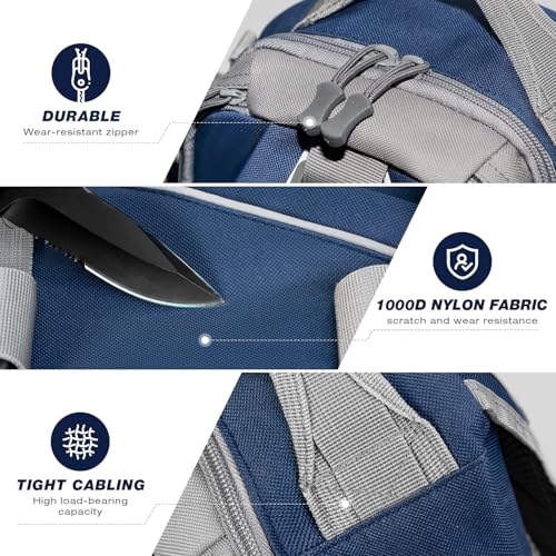 Fishing Backpack with Rod Holder (Blue)
