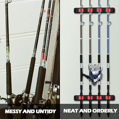 4 Pcs Rod Holders Fishing Boat Pole Holder (Red / 9.7 Inch)