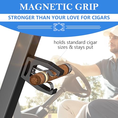 Magnetic Cigar Holder with Secure Grip & Hook & Loop Strap