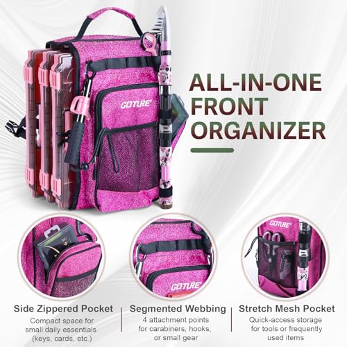 Pink Fishing Rod and Reel Combo (Pink Pole - Sparkling Sling Bag with 3600 Trays / 6FT/1.8M)