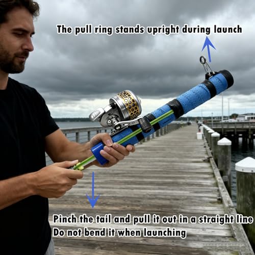 Fishing Catapult Rod Spincast Reel Portable Salt Fresh Water Gear