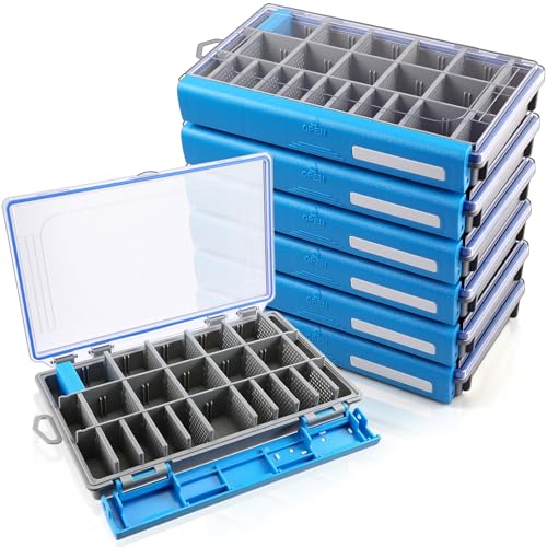 6 Pack 3600 Fishing Tackle Boxes Waterproof (Blue / 3600)