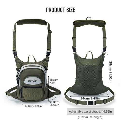 Fly Fishing Chest Pack Tackle Bag with Adjustable Neck&Waist Strap