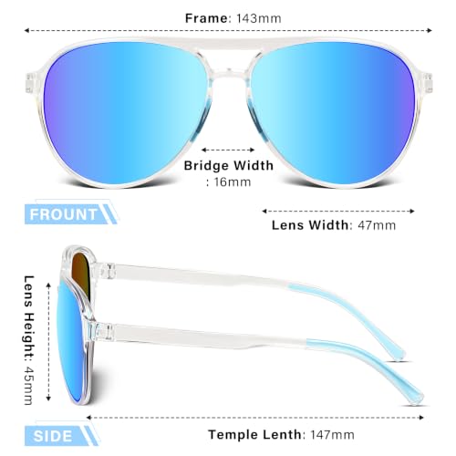 Women's Polarized Aviator Sunglasses Tangle (Clear Blue)