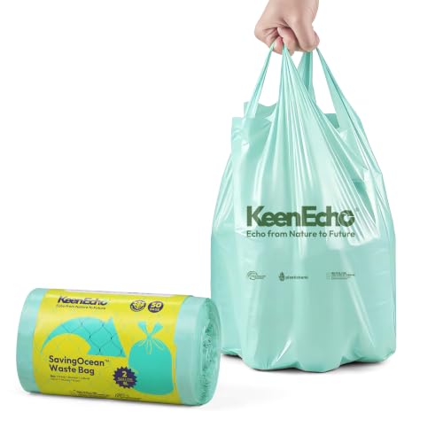 2 Gallon 50 Counts Small Green Trash Bags with Handle (Green 2 Gal / 1 Roll)