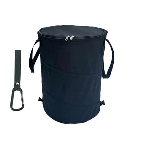 Collapsible Trash can with lid (black)