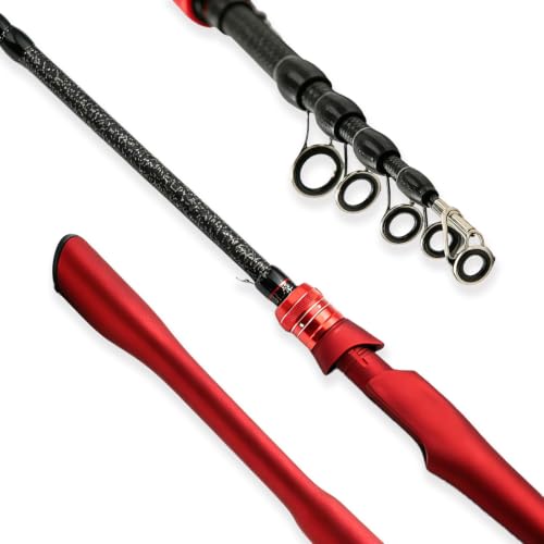 Fishing Rod and Reel Combo Kit (RED / 6,89FT/2.1M)
