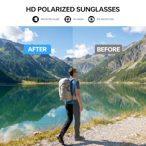 Polarized Running Sunglasses for Men Women Ultra (Elegant White Blue)