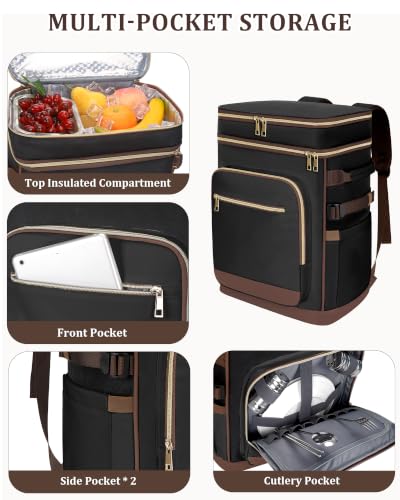 48 Can Leak Proof Insulated Backpack Cooler (Black)