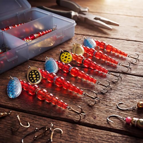 160 Pcs Fishing Beads 12 Pcs Stacked Fishing Beads (Red)
