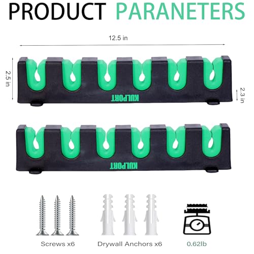 Fishing Rod Rack Holders Wall (Horizontal Green, 2 Pair)