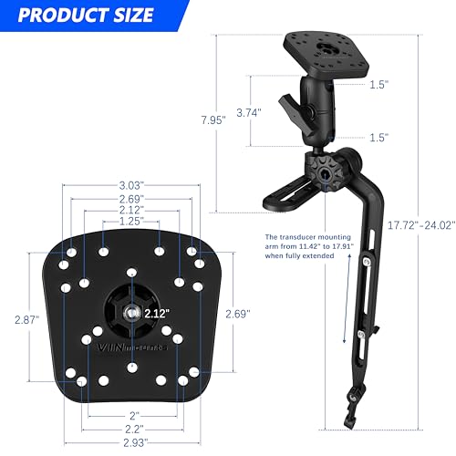 Kayak Fish Finder Mount for Garmin Striker 4 (Installation Panel-S)