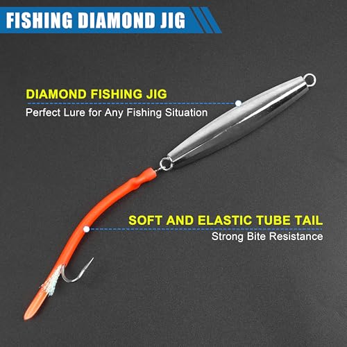 Diamond Jigs Saltwater Fishing Lures (Red-1pc / 2oz)