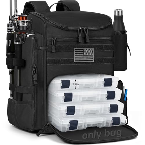 40L Tackle Fishing Backpack with 2 Rod Holders