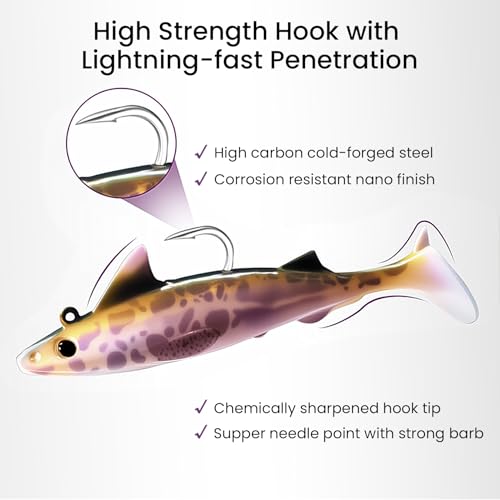 6 pcs Sharkita Jig Head Soft Pre (Puffadder Shyshark)