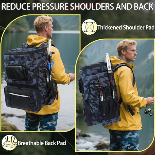 Fishing Backpack with Rod Holder
