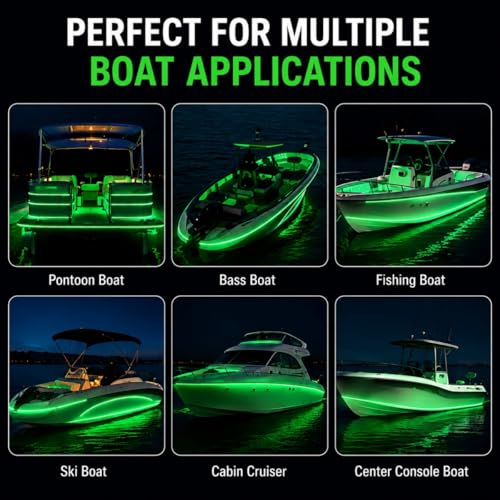 12V Green Boat LED Strip Lights (Green)