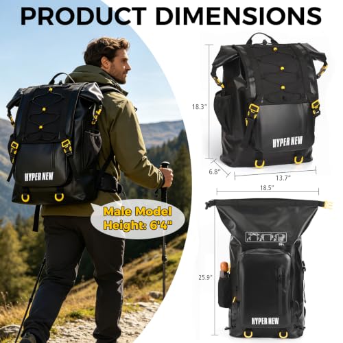 30L Waterproof Dry Bag Backpack (Black)