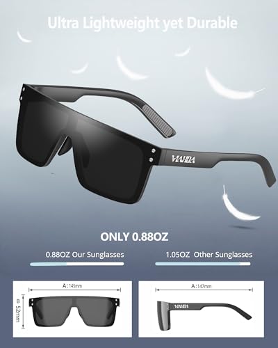 Polarized Sunglasses for Men (Black/Grey)