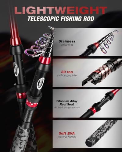 Telescopic Fishing Rod and Reel Combo (2.4m/8ft / Fishing Rod and Reel（no Line & Lure）)