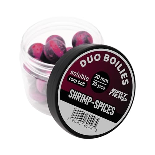 20pcs, 20mm, Natural Premium Soluble Duo Boilies | Carp Fishing Bait