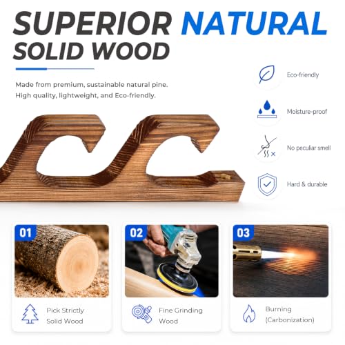 H5W Solid Wood Fishing Rod Holder (Dark Brown / 1pack holds up 5 rods)