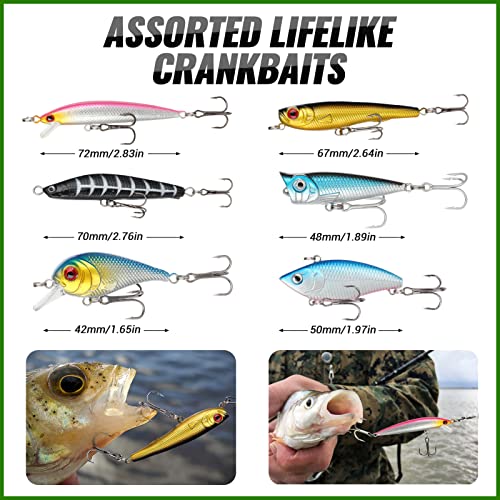 Fishing Lures Baits Tackle (102Pcs Fishing Lures Kit)