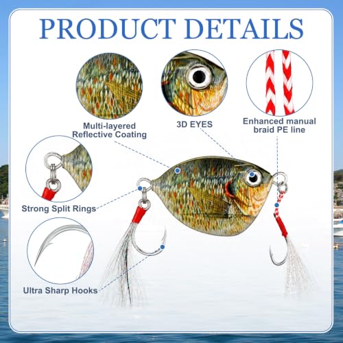 4 Pcs Saltwater Fishing Lure Slow Pitch Jig (Multicolor)
