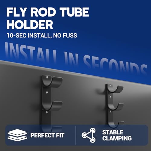 Wall Mount Triple Fly Rod Tube Holder