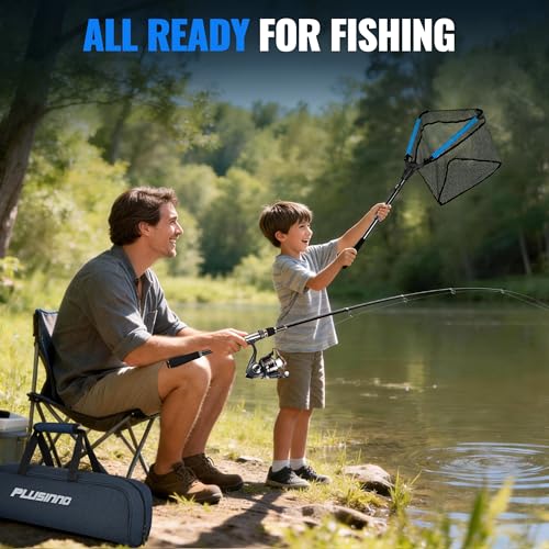 Fishing Rod and Reel Combo Pole Gear Kit Telescopic Beginner (Grey Rod &137pcs Tackle &Net(6.89 ft))