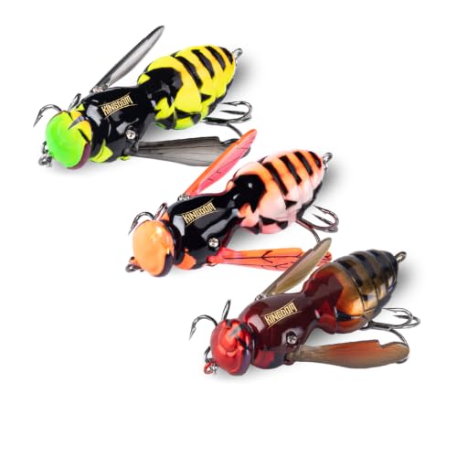 3Pcs Top Water Fishing Lure Topwater Lures for Bass Walleye Pike (Set6 / 1.57in/0.14oz)