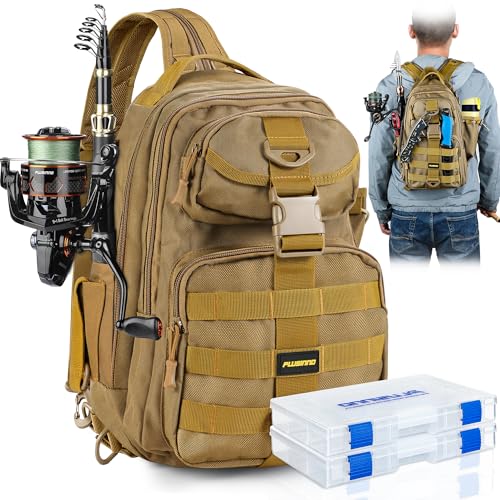 Fishing Backpack with Fishing Rod and Reel Combos Tackle Boxes