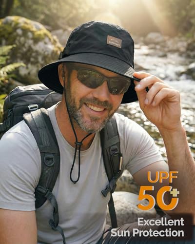 Mens Bucket Sun Hats (One Size / Black)