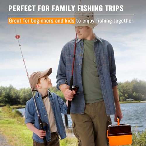 Large 3 Layer Fishing Tackle Box Lures with Tackle Included 448 Pcs (448PCS-Orange)